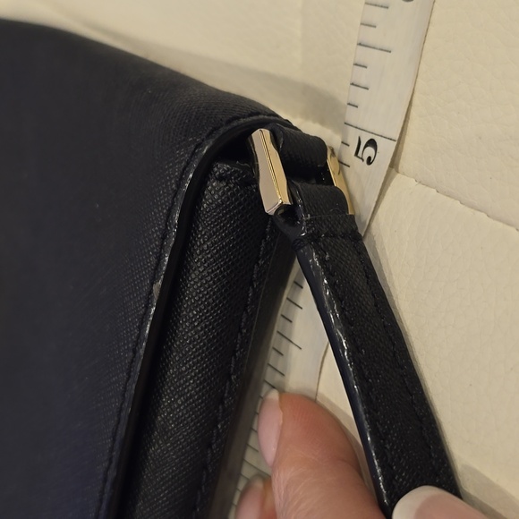 KATE Spade Small Black Purse Adjustable Crossbody Strap EUC Day Evening Flap - Picture 6 of 8